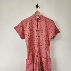 Vintage Roberta Lynn Hollywood Pink House Dress Housecoat Womens MCM 50s 60s